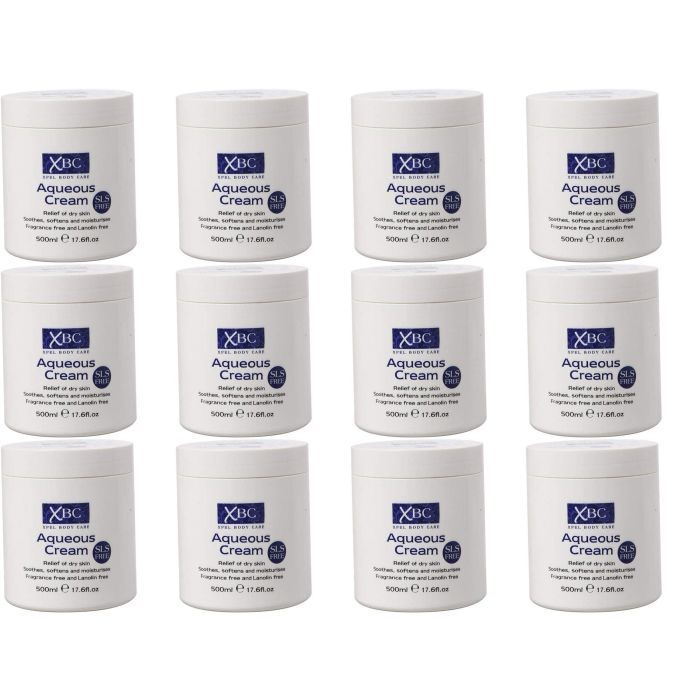 XBC Aqueous Body Cream Soothes Softens & Moisturizes Dry Skin 500 ml - Pack of 12