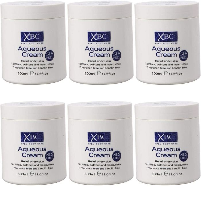 XBC Aqueous Body Cream Soothes Softens & Moisturizes Dry Skin 500 ml - Pack of 6