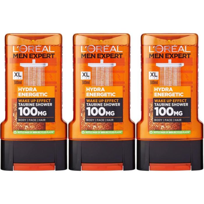 Loreal Men Expert Shower Gel Hydra Energetic 300ml - Pack of 3