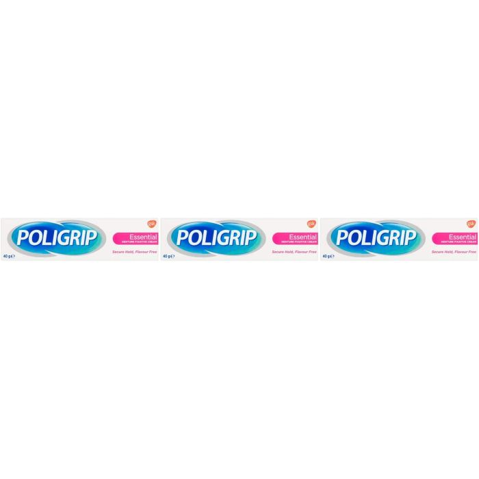 Poligrip Flavour Free Essential 40g - Pack of 3