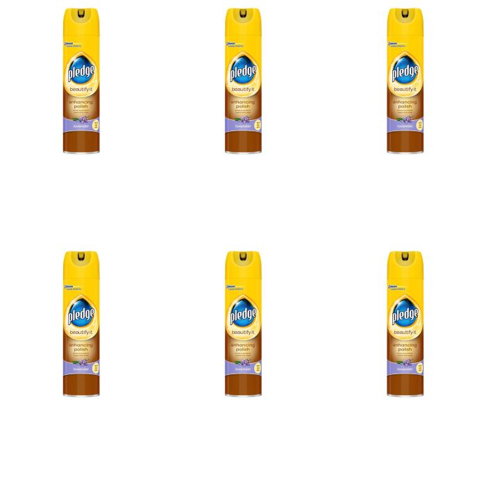 Pledge Enhancing Wood Polish Spray Lavender 250ML - Pack of 6