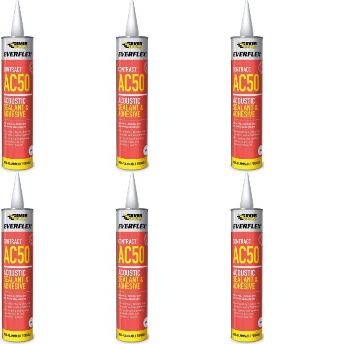Everbuild Everflex AC50 Acoustic Sealant and Adhesive White 380ml cartridge
