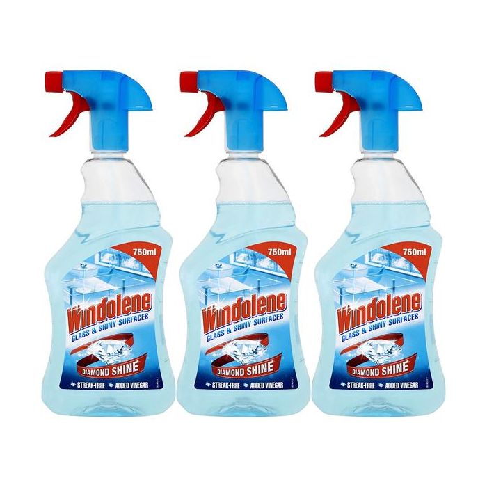 Windolene Glass and Shiny Surfaces Cleaner Spray Diamond Shine 750ml - Pack of 3