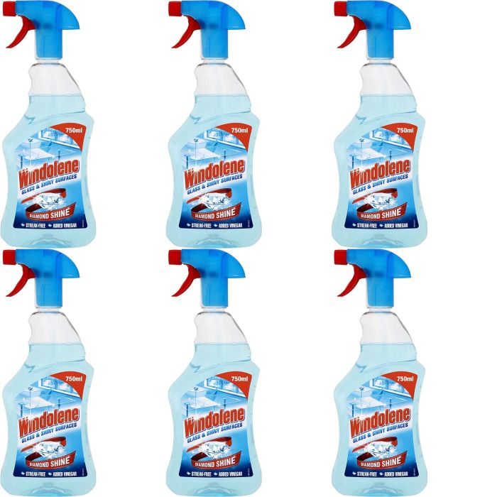 Windolene Glass and Shiny Surfaces Cleaner Spray Diamond Shine 750ml - Pack of 6