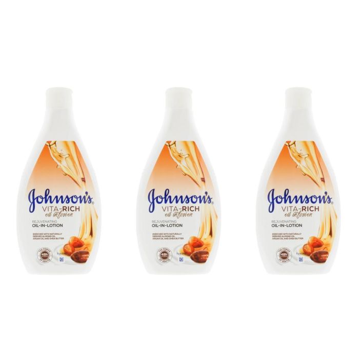 Johnsons Vita Rich Oil Infusion Argan Oil and Shea Butter 400ml - Pack of 3