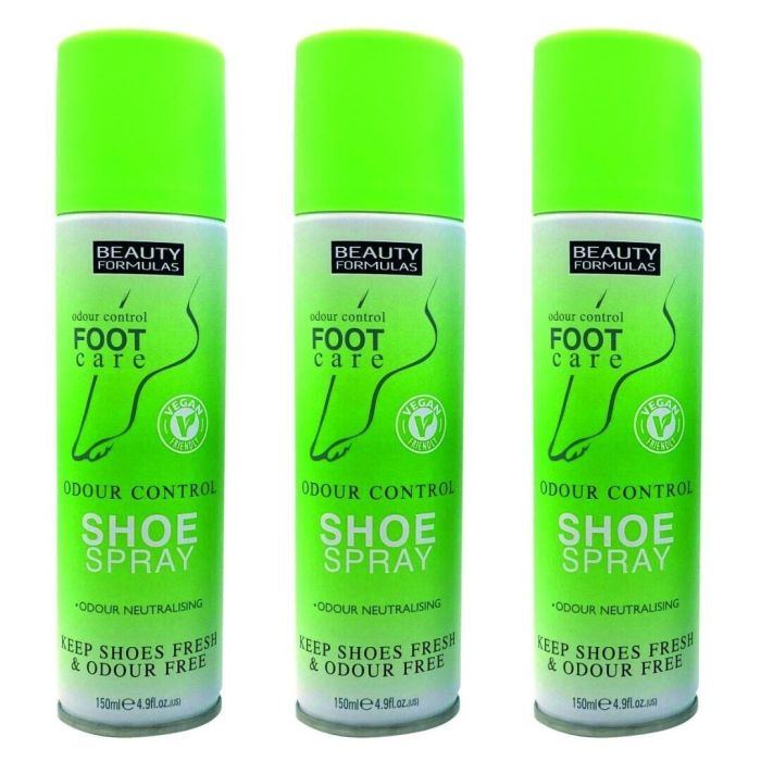Beauty Formulas Odour Control Foot & Shoe Care Spray 150ml - Pack of 3