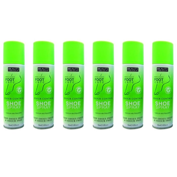 Beauty Formulas Odour Control Foot & Shoe Care Spray 150ml - Pack of 6