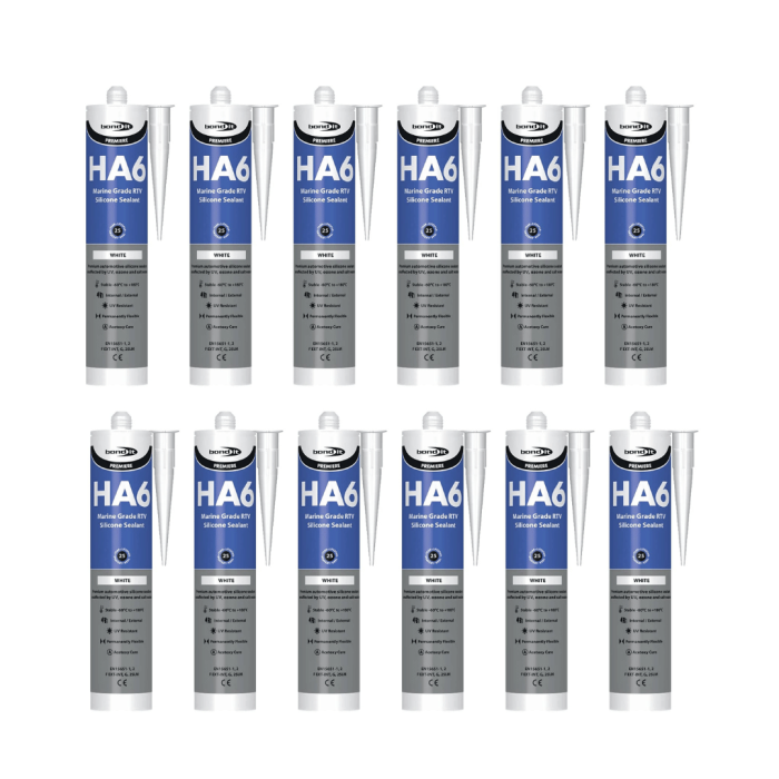 Bond It Premiere HA6 Marine Grade RTV Silicone Sealant White 310ml - Pack of 12