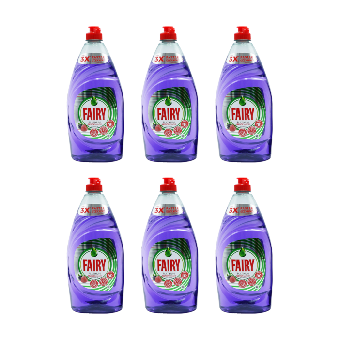 Fairy Platinum Quick Wash with Wild Berry Dishwashing Liquid 820ml - Pack of 6