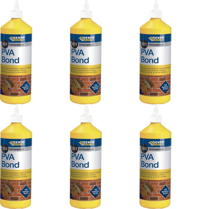 Everbuild 501 Universal PVA Bond 500ml - Pack of 6