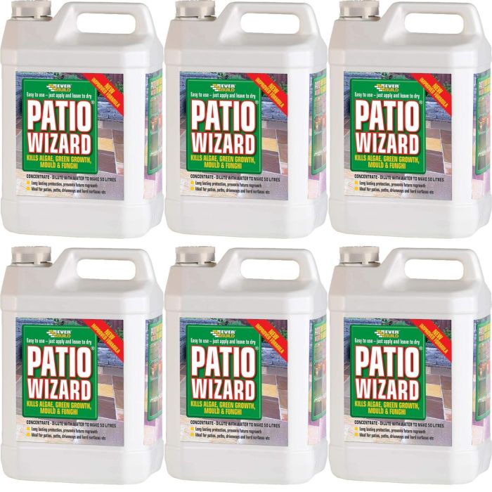 Everbuild Patio Wizard Algae, Green Growth and Mould Remover 1 Litre - Pack of 6