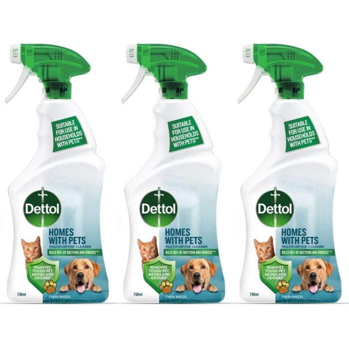 Dettol Multipurpose Cleaner Homes With Pets Fresh Breeze 750ml - Pack of 3