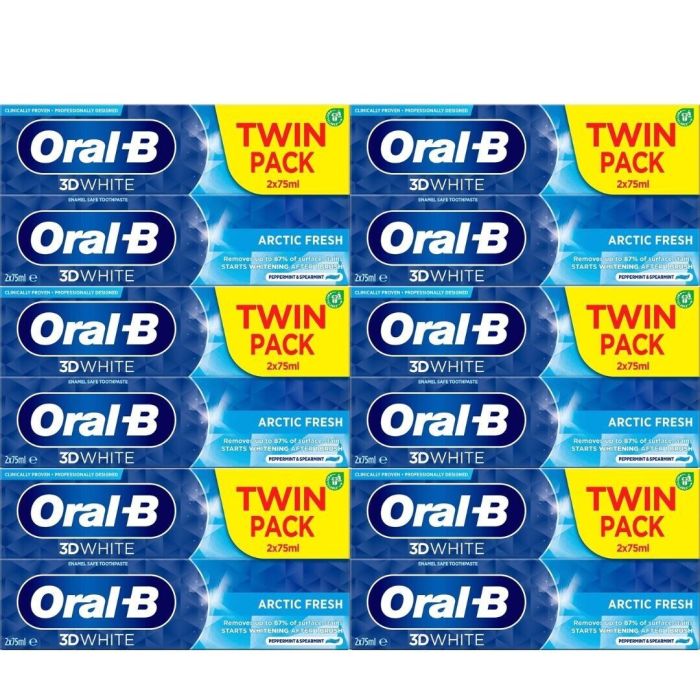 Oral-B Tooth Paste 3D White Arctic Fresh Twin Pack Twin Pack 75ml - Pack of 6
