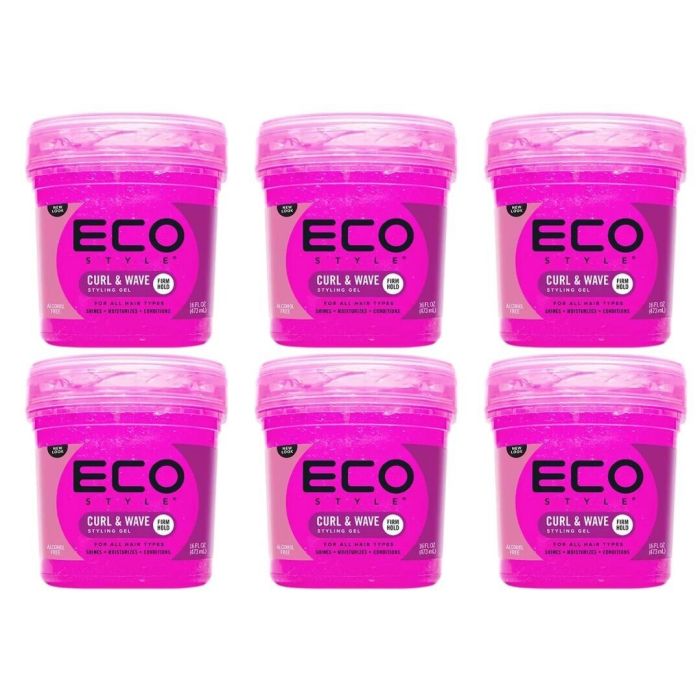 Eco Styler Styling Gel For Curl & Wavy Hair Pink 473ml - Pack of 6