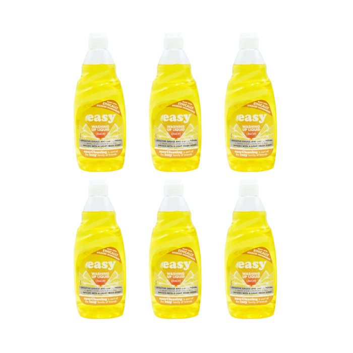 Easy Washing Up Liquid Lemon 500ml - Pack of 6