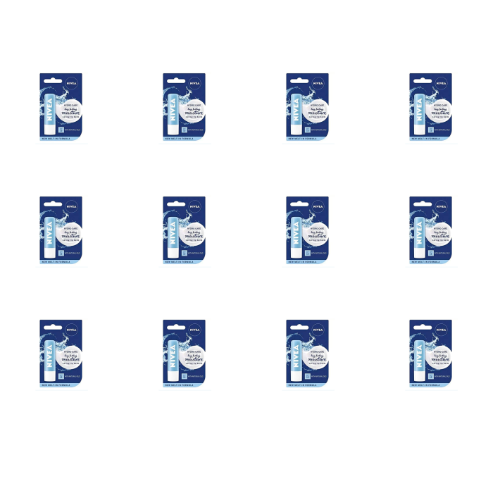 Nivea Hydro Care Long Lasting Moisturising Lip Balm SPF 15 4.8g - Pack of 12
