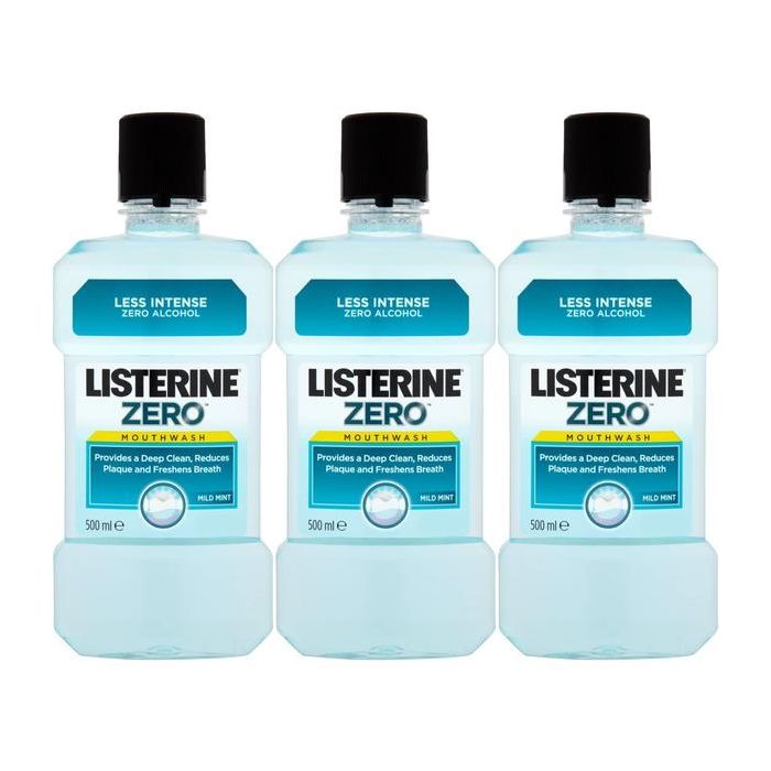 Listerine Zero Mild Mint 500ml - Pack of 3