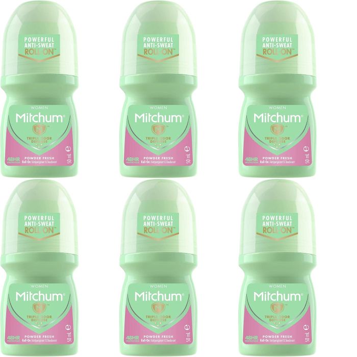 Mitchum Advanced Powder Fresh Roll-On 50ml - Pack of 6