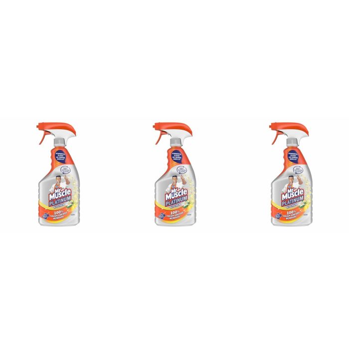 Mr Muscle Kitchen Cleaner Citrus Platinum Antibacterial Kitchen Spray 750ml - Pack of 3