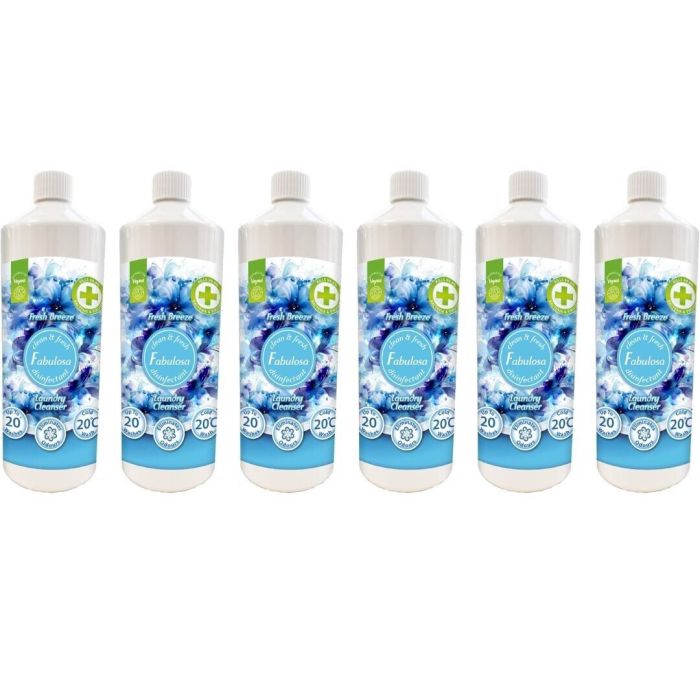 Fabulosa Laundry Cleanser Washing Disinfectant Liquid Fresh Breeze 1L - Pack of 6