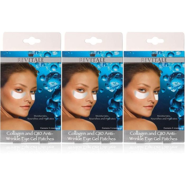 Revitale Collagen and Q10 Anti Wrinkle Eye Gel Patches - Pack of 3