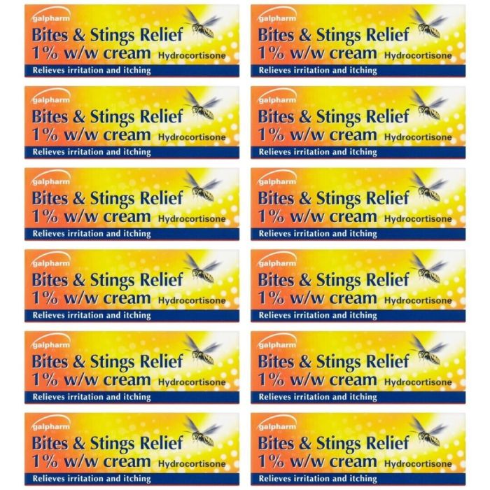 Galpharm Bites & Stings Relief Cream Hydrocortisone 10gm - Pack of 12