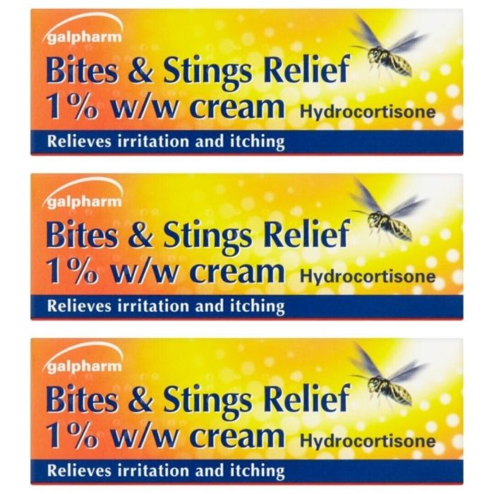 Galpharm Bites & Stings Relief Cream Hydrocortisone 10gm - Pack of 3