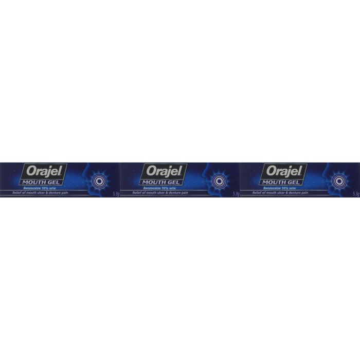 Orajel Mouth Gel 5.3g - Pack of 3