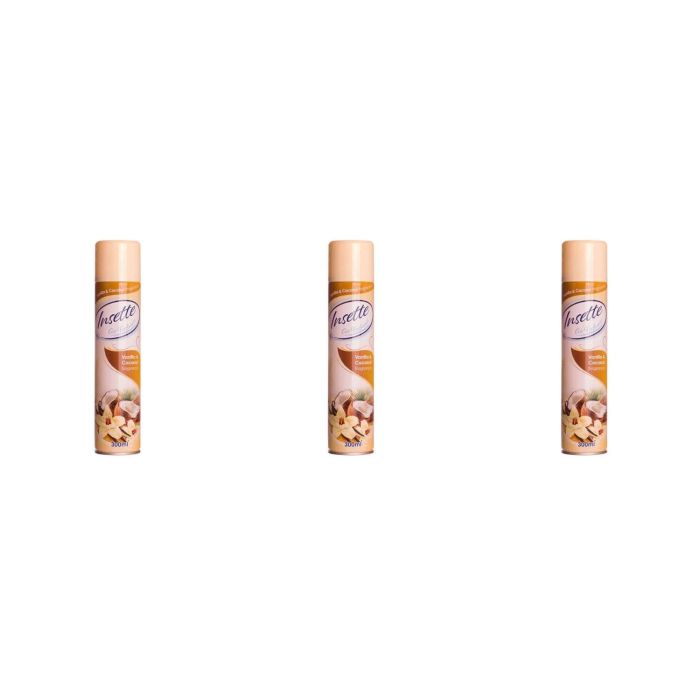 Insette Air Freshener Vanilla & Coconut 300ml - Pack of 3