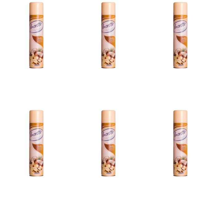 Insette Air Freshener Vanilla & Coconut 300ml - Pack of 6