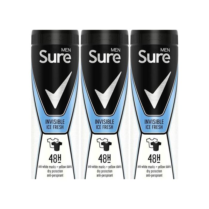 Sure Men Deodorant Invisible Ice 150ml - Pack of 3