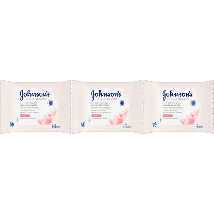 Johnsons Makeup Be Gone Refreshing Wipes 25's - Pack of 3