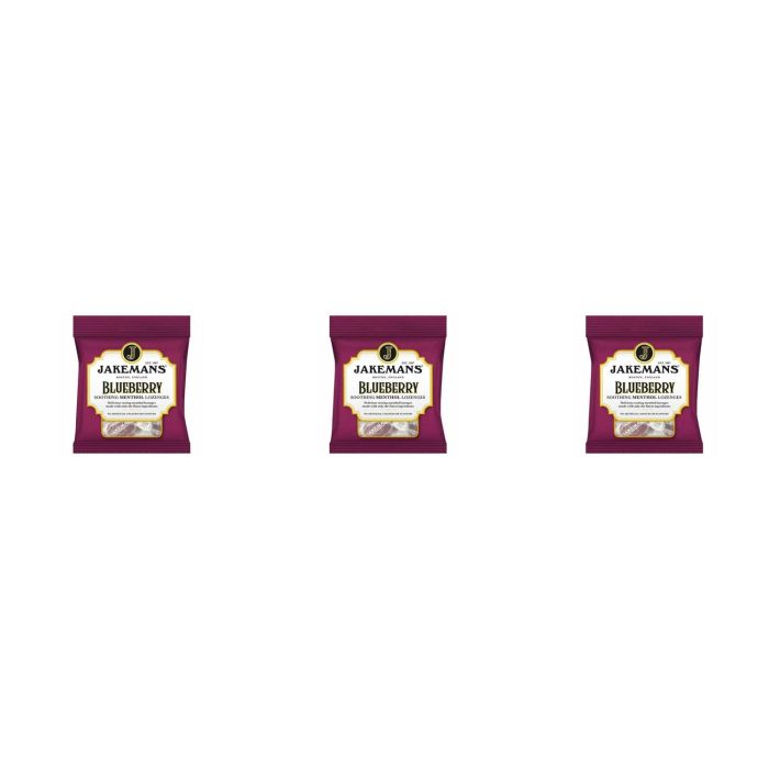 Jakemans Soothing Menthol Lozenges Blueberry 73g - Pack of 3