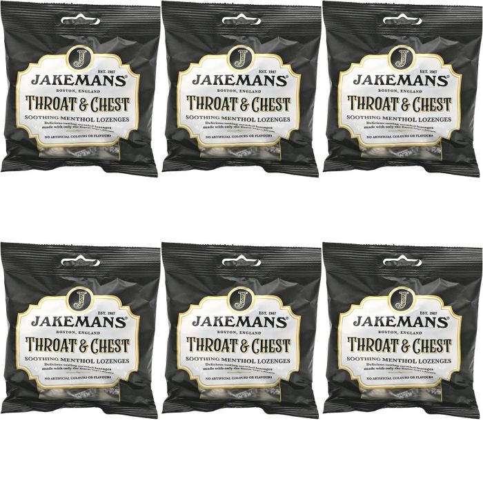 Jakemans Throat and Chest Menthol Sweets Cherry 73g - Pack of 6