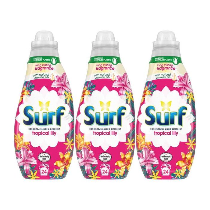 Surf Tropical Lily Laundry Liquid 24 Washes 648ml - Pack of 3