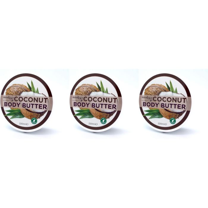 Derma V10 Coconut Body Butter Deep Moisturizing & Nourishment 220ml - Pack of 3