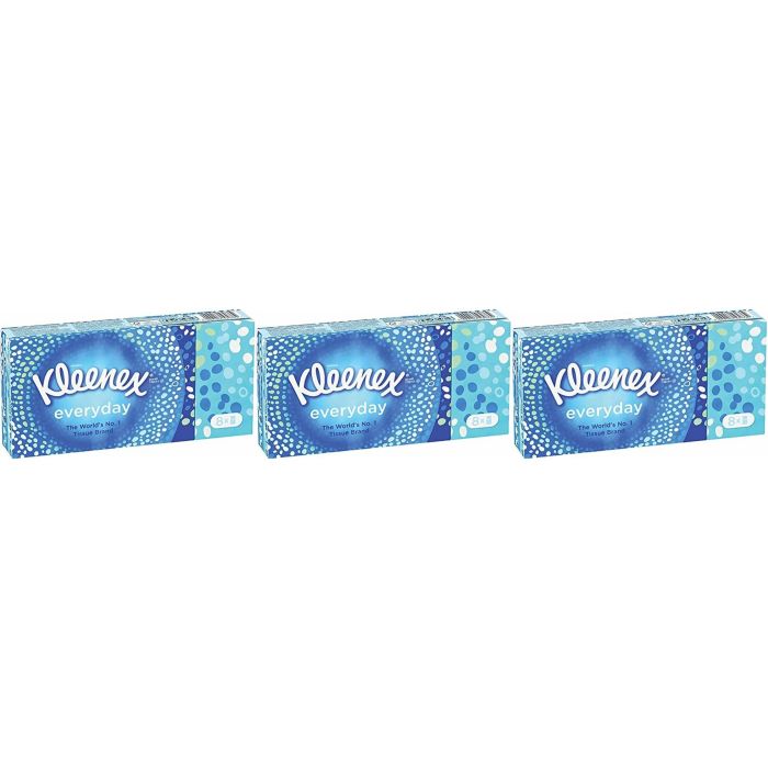Kleenex Everyday Tissues 8 Packs Soft Facial, Travel, Pocket Tissues - Pack of 3