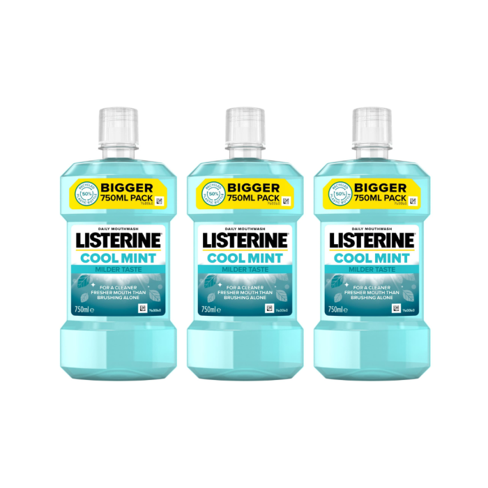 Listerine Mouthwash Cool Mint 750ml - Pack of 3