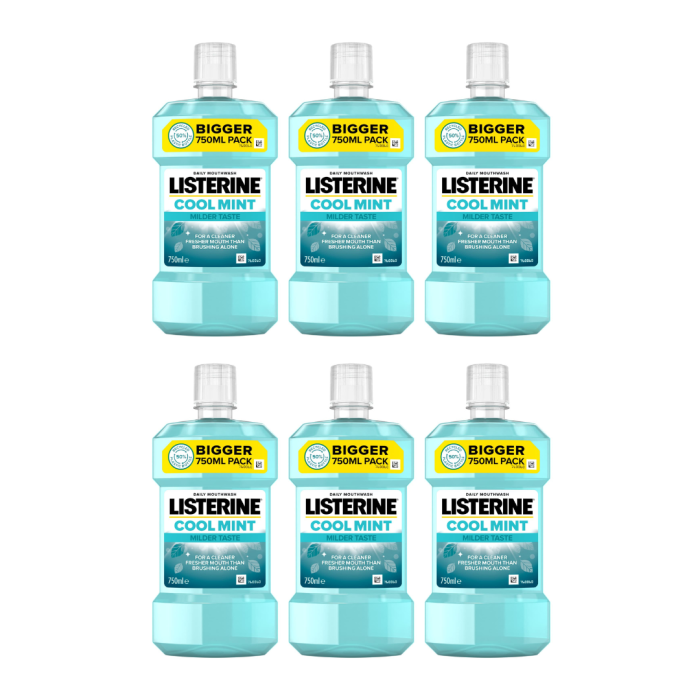 Listerine Mouthwash Cool Mint 750ml - Pack of 6