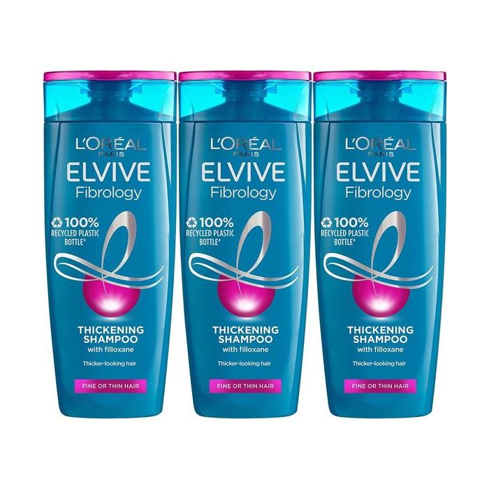 L'Oreal Elvive Fibrology Thickening Shampoo 250ml - Pack of 3