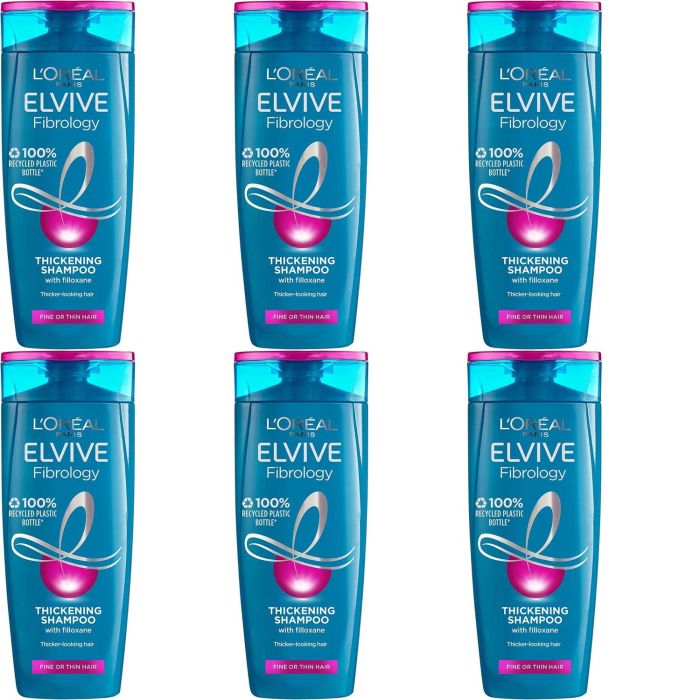 L'Oreal Elvive Fibrology Thickening Shampoo 250ml - Pack of 6