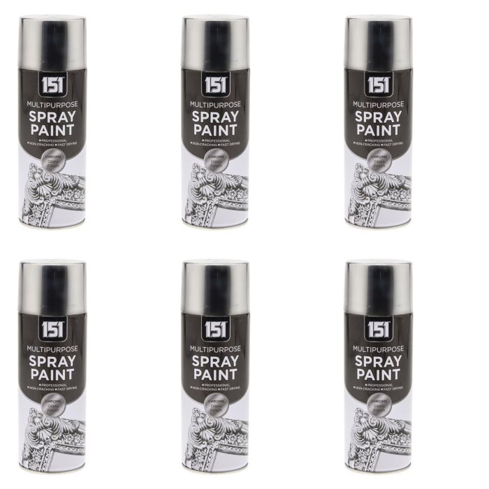 151 Chrome Gloss Finish Multipurpose Spray Paint 400ML - Pack of 6