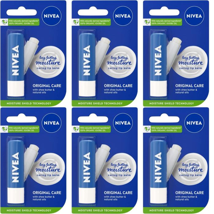 NIVEA Lip Balm Original Care 4.8g - Pack of 6