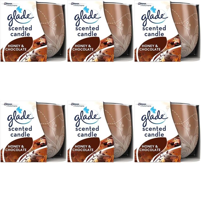 Glade Honey and Chocolate scented candle air freshener 120g glass jar
