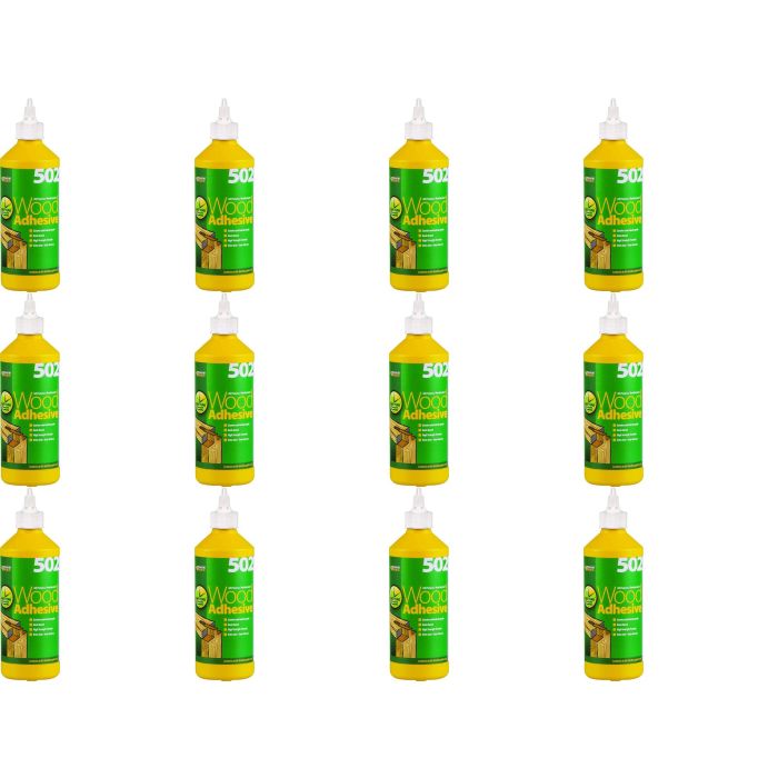Everbuild 502 All Purpose Weatherproof Wood Adhesive Bottle 500ml - Pack of 12