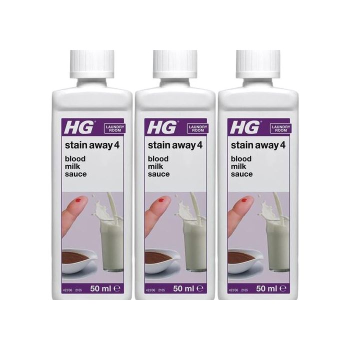HG Stain Away 4, Removes Blood, Milk & Sauce Stains, 50ml - Pack of 3