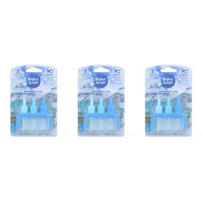 Perfect Scents Mountain Air Freshener Refill 20ml plug-in bottle on a white background
