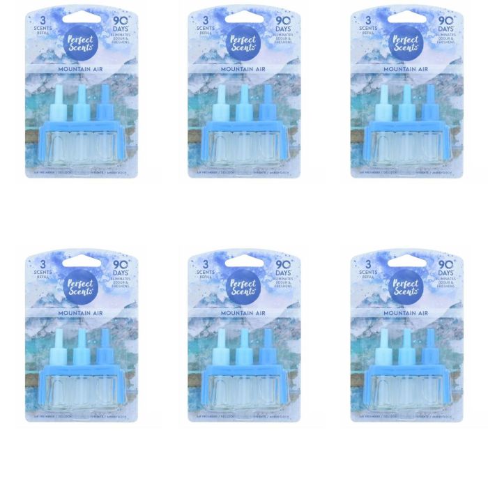 Perfect Scents Mountain Air Freshener Refill 20ml plug-in bottle on a white background
