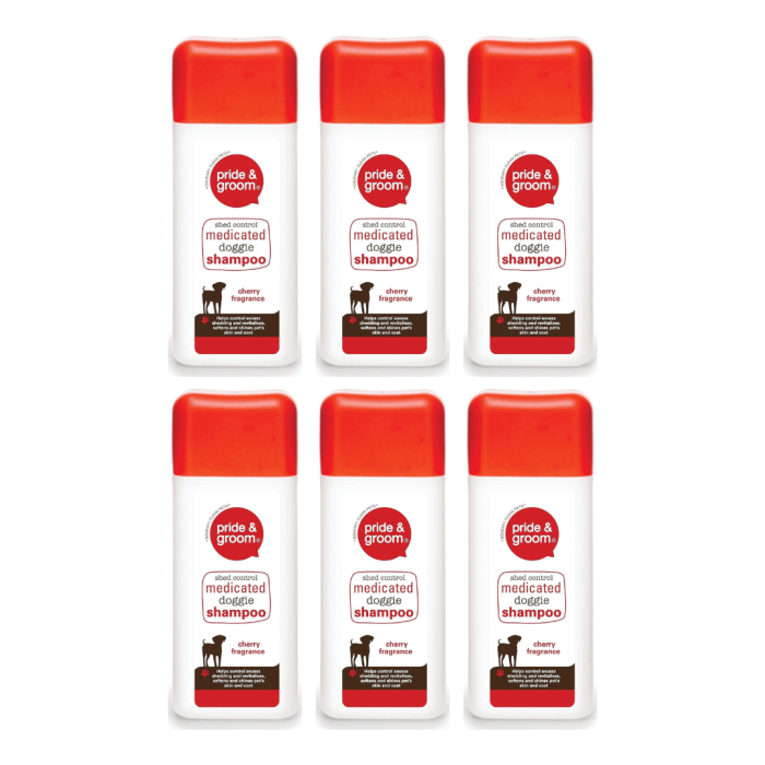 Pride & Groom Medicated Doggie Shampoo Cherry 300ml - Pack of 6