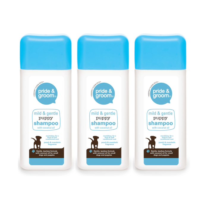 Pride & Groom Mild & Gentle Puppy Shampoo with Coconut Oil 300ml - Pack of 3